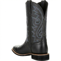 Santiag mi-haute noir Simili Cuir Homme - Broderies géométriques aux couleurs vibrantes 3