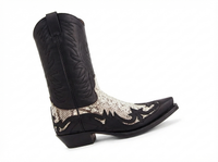 Santiag mi-haute noir Cuir Homme - Motif python avec détails western authentiques 3