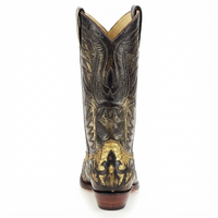 Santiag mi-haute doré Simili Cuir Homme - Motifs python et broderies artistiques 4
