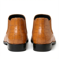 Santiag basse camel Simili Cuir Homme - Motif crocodile et bout arrondi 5