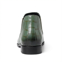 Santiag basse vert Simili Cuir Homme - Effet crocodile vert enjolivé élastiques 4