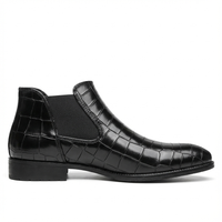 Santiag basse noir Simili Cuir Homme - Motif crocodile élégant et moderne 3