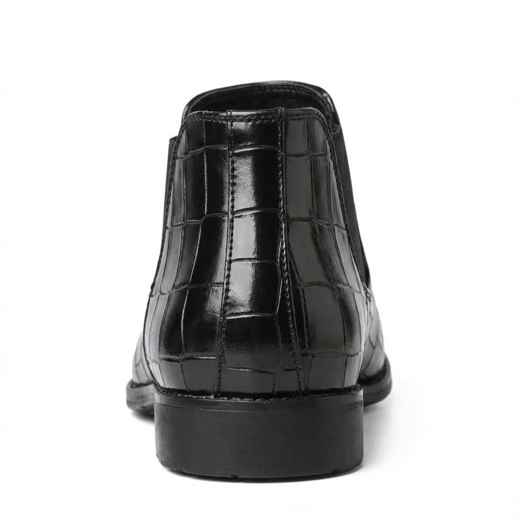 Santiag basse noir Simili Cuir Homme - Motif crocodile élégant et moderne 4