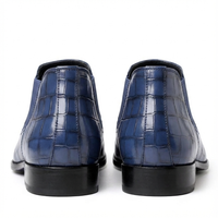 Santiag basse bleu Simili Cuir Homme - Style moderne peau crocodile vernie 4