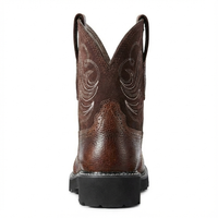 Santiag mi-haute marron Simili Cuir Femme - Motifs brodés et allure western distinctive 2