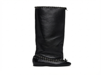 Botte haute noir Synthétique Femme - Santiags audacieuses à œillets métalliques 2