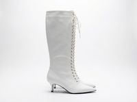 Botte haute blanc Synthétique Femme - Santiags blanches à talon aiguille sophistiqué 2