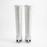 Botte haute blanc Synthétique Femme - Santiags blanches à talon aiguille sophistiqué 3