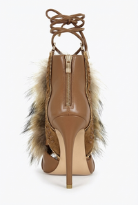 Bottine à talon marron Daim Synthétique Femme - Santiags modernes avec luxe de fourrure 3