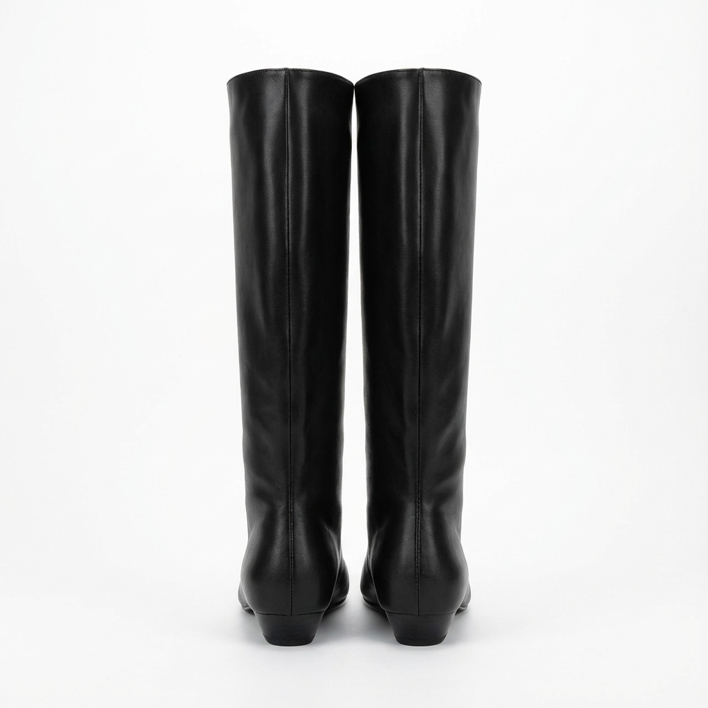 Botte haute noir Synthétique Femme - Silhouette épurée et minimaliste noir classique 4