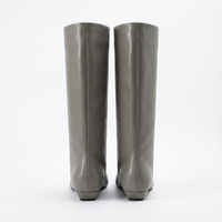 Botte haute gris Synthétique Femme - Bout carré et style épuré western 4