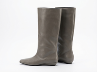 Botte haute gris Synthétique Femme - Bout carré et style épuré western 1