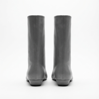 Botte haute gris Simili Cuir Femme - Santiags modernes en simili cuir gris 3