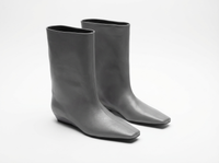 Botte haute gris Simili Cuir Femme - Santiags modernes en simili cuir gris 1