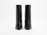 Botte haute noir Synthétique Femme - Bottes santiags minimalistes au bout carré 3