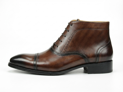 Santiag mi-haute marron foncé Cuir Homme - Style épuré avec laçage élégant - side_view