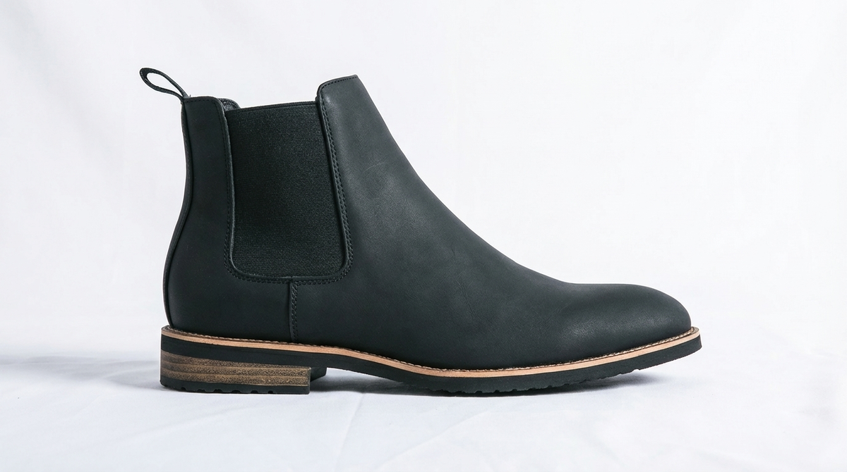 Bottine chelsea noir Simili Cuir Homme - Style épuré avec bout légèrement carré 4