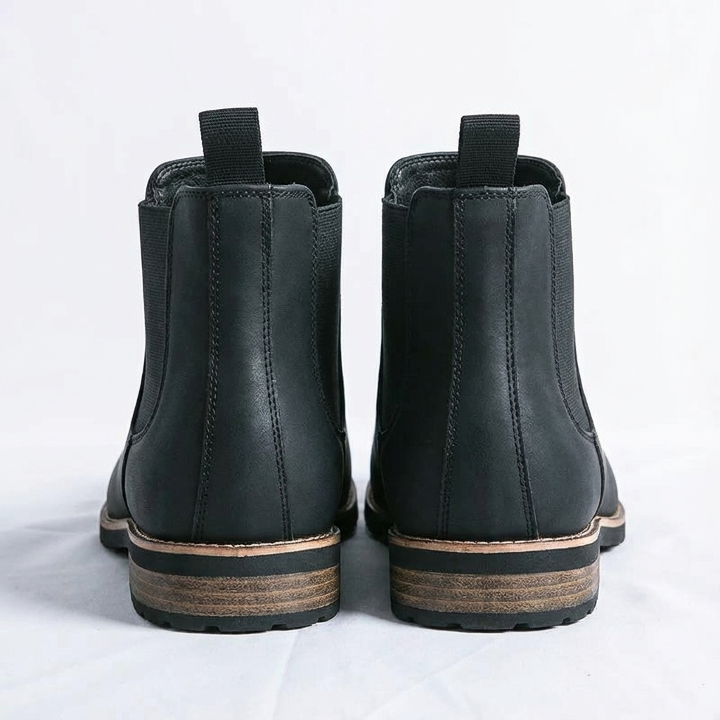 Bottine chelsea noir Simili Cuir Homme - Style épuré avec bout légèrement carré 5