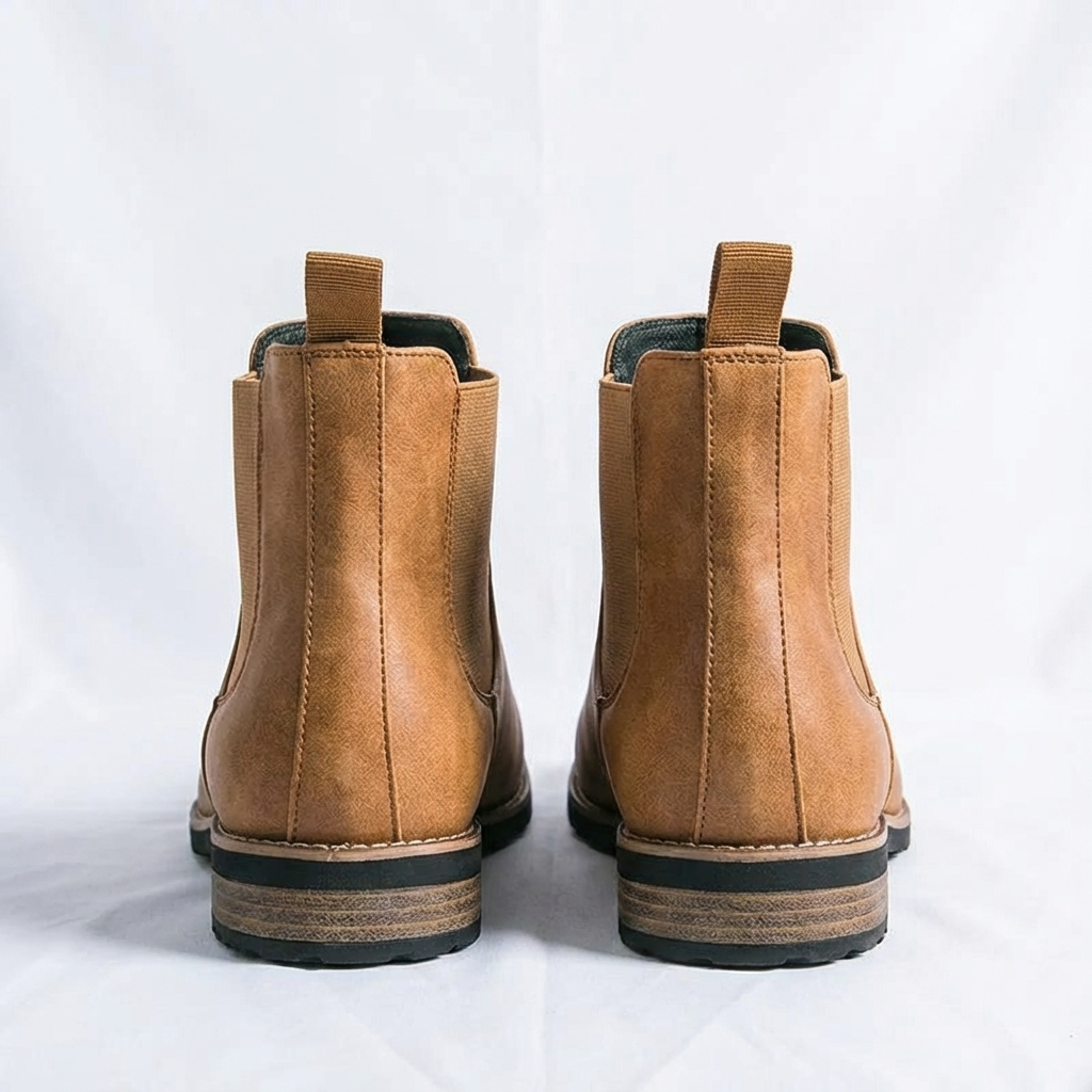 Santiag mi-haute camel Simili Cuir Homme - Élégance discrète avec bout pointu 4
