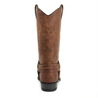 Santiag mi-haute marron Synthétique Homme - Style western avec ornements métalliques 4