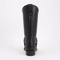 Santiag mi-haute noir Simili Cuir Homme - Broderies et rivets pour un style western 4