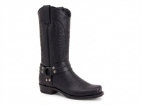 Santiag mi-haute noir Simili Cuir Homme - Broderies et rivets pour un style western 1