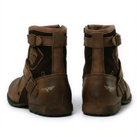 Bottine à talon marron Synthétique Femme - Motifs floraux et boucle unique 2