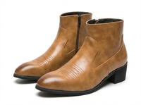 Santiag basse camel Synthétique Homme - Style moderne avec zip latéral pratique 1