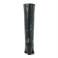 Santiag haute noir Synthétique Femme - Texture crocodile et talon épais distinctif 3
