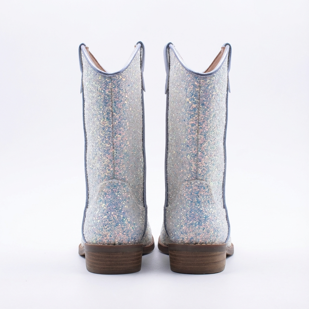 Santiag mi-haute multicolore Synthétique Fille - Brillantes bottes festives avec paillettes scintillantes 3