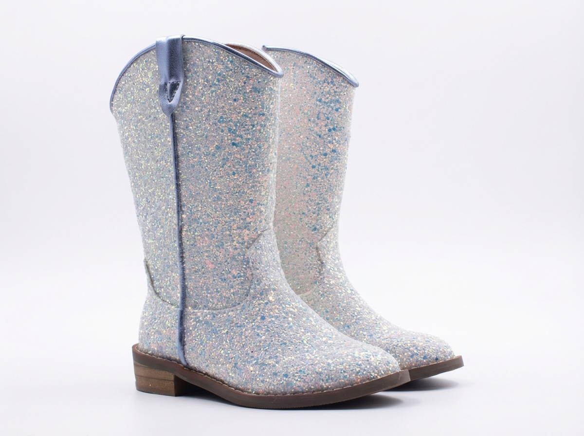 Santiag mi-haute multicolore Synthétique Fille - Brillantes bottes festives avec paillettes scintillantes