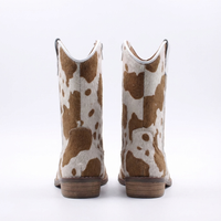 Santiag mi-haute marron clair Simili Cuir Fille - Santiags enfantines à motifs peau de vache 3