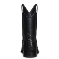 Santiag mi-haute noir Simili Cuir Homme - Bottes crocodile modernes avec bout pointu 4
