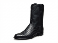 Santiag mi-haute noir Simili Cuir Homme - Bottes crocodile modernes avec bout pointu 1