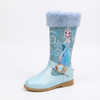 Santiag mi-haute bleu Simili Cuir Fille - Style féerique avec personnage animé et fourrure 8