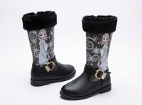 Santiag haute noir Synthétique Fille - Motifs magiques et boucle dorée 1