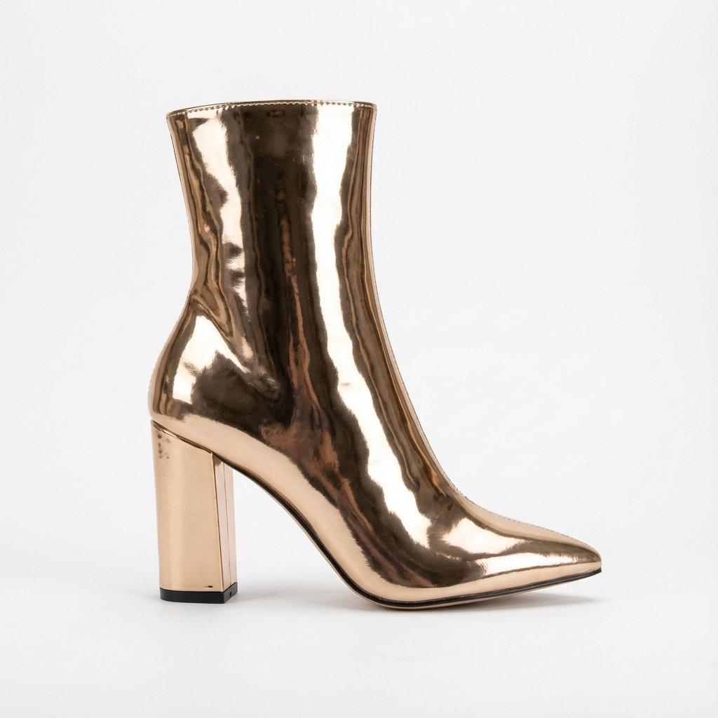 Bottine haute doré Synthétique Femme - Santiags dorées au style éclatant 2