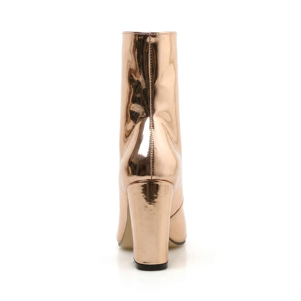 Bottine haute doré Synthétique Femme - Santiags dorées au style éclatant 3