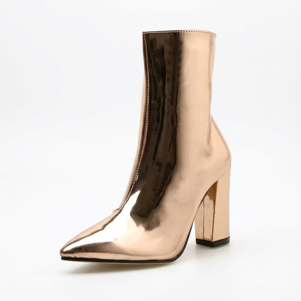 Bottine haute doré Synthétique Femme - Santiags dorées au style éclatant