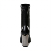 Bottine noir Simili Cuir Femme - Élégantes et modernes avec talon métallisé 3