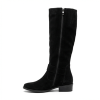 Botte haute noir Simili Cuir Femme - Santiags noires chic avec zip latéral 2
