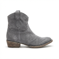 Santiag basse gris Daim Synthétique Femme - Bottes modernes à lanières décoratives 2