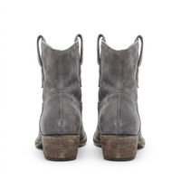 Santiag basse gris Daim Synthétique Femme - Bottes modernes à lanières décoratives 3