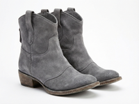 Santiag basse gris Daim Synthétique Femme - Bottes modernes à lanières décoratives 1