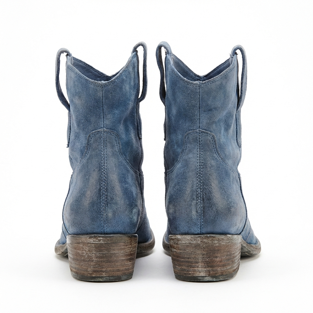Santiag basse bleu Simili Cuir Femme - Modernes avec pointu chic et élégance 3