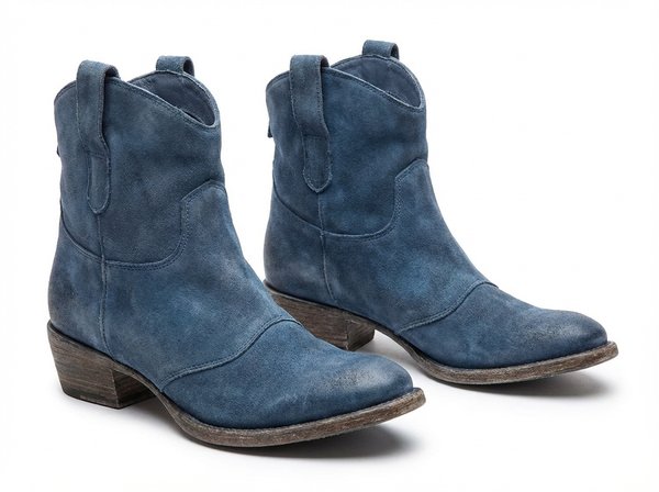 Santiag basse bleu Simili Cuir Femme - Modernes avec pointu chic et élégance - three_quarter_view