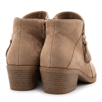 Santiag basse beige Daim Femme - Élégance minimaliste avec fermeture éclair pratique 3
