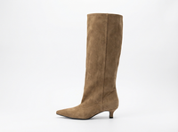 Botte haute marron clair Daim Synthétique Femme - Élégance sophistiquée à bout pointu 3