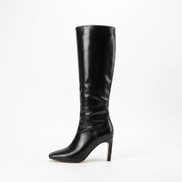 Botte haute noir Synthétique Femme - Élégantes santiags noires à talon fin 2