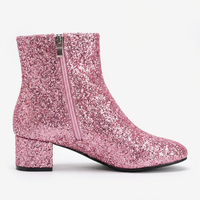 Bottine rose à paillettes Synthétique Femme - Scintillantes, élégantes avec fermeture éclair moderne 2